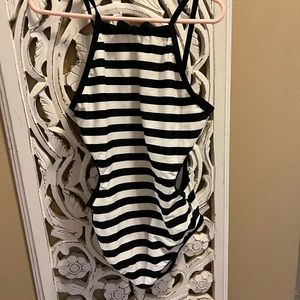 Adorable side cut out Kate spade swim suit for girls.